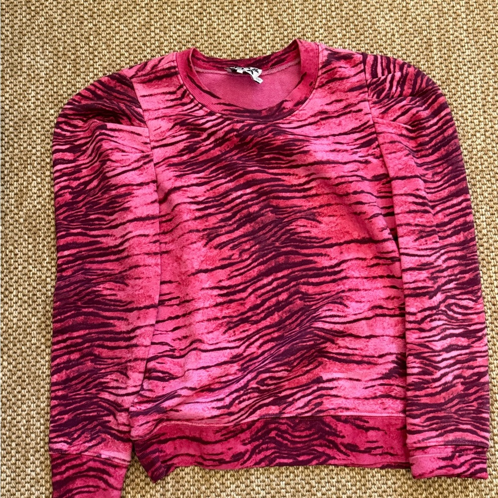 Pam & Gela Pink and Red Tiger Print Kids Sweatshirt